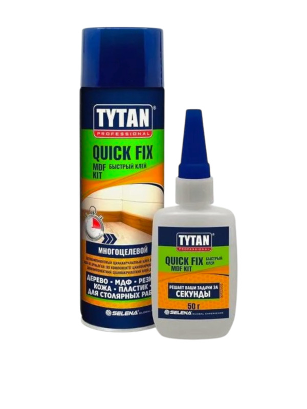 Клей монтажный Tytan Quick Fix двухкомпонентный цианакрилатный 200мл/50мл