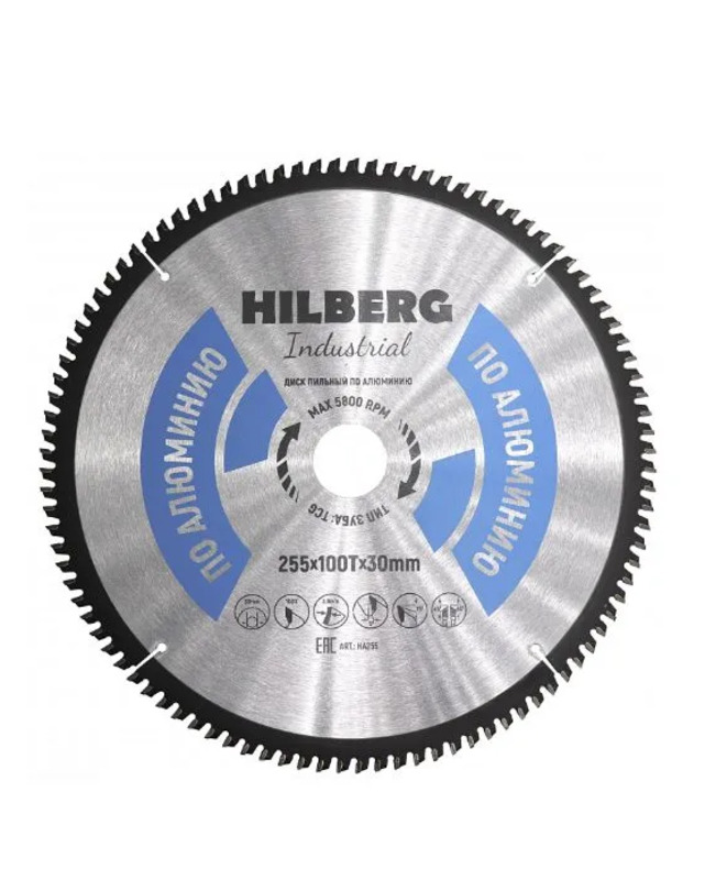 Диск пильный Hilberg Industrial Алюминий 255мм 255х100Тх30мм