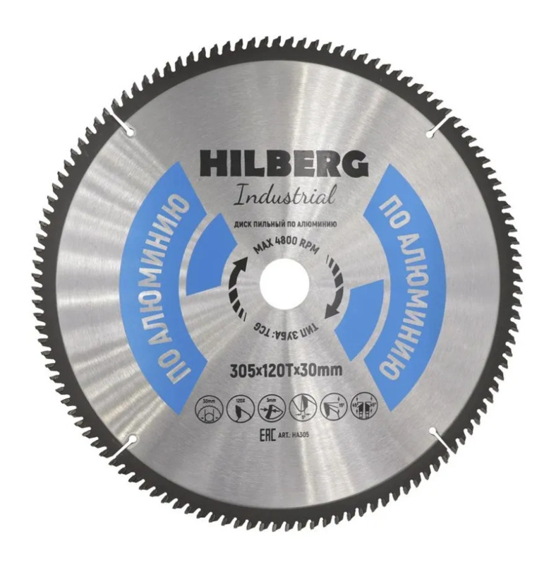 Диск пильный Hilberg Industrial Алюминий 305мм 305х120Тх30мм